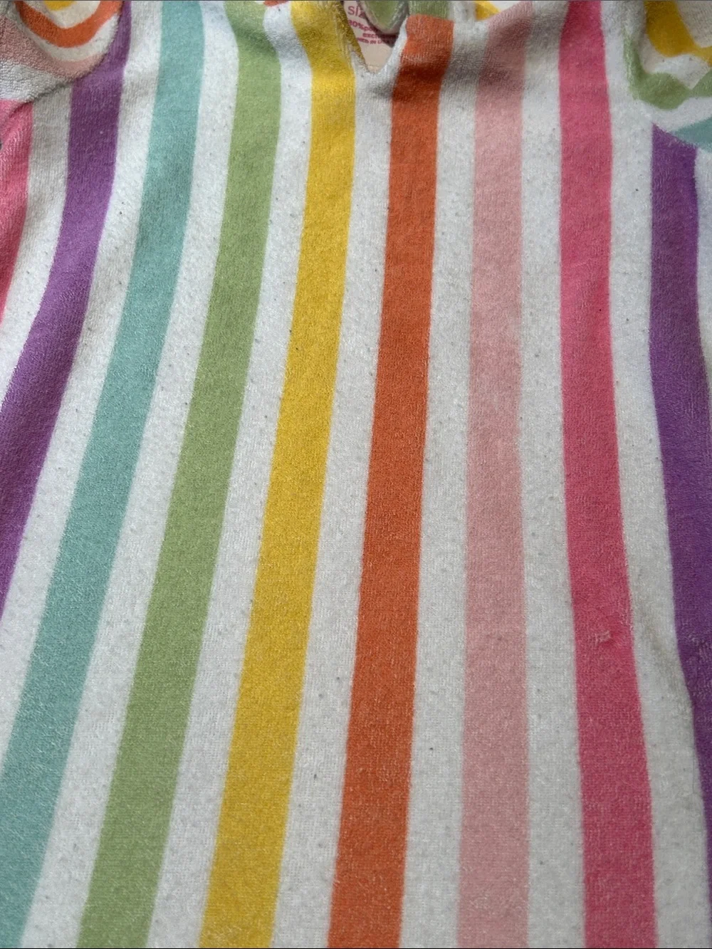 Rainbow Striped Hooded Kids Coverup - Pink, Purple & Multicolor
